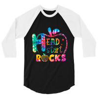 Hello Head Start Rock Tie Dye Back To School Teacher 3/4 Sleeve Shirt | Artistshot