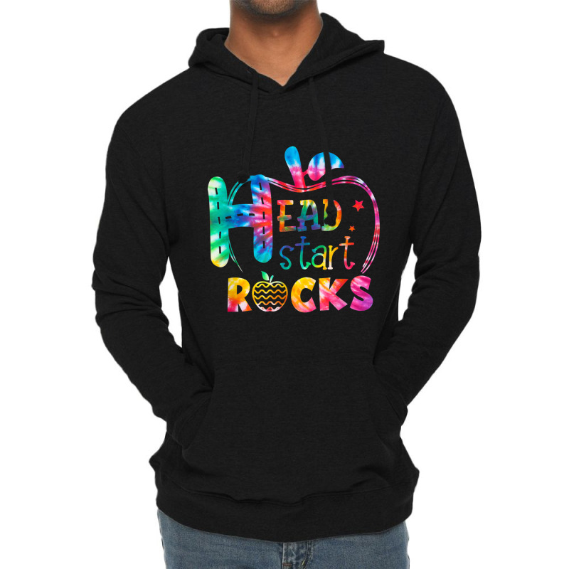 Hello Head Start Rock Tie Dye Back To School Teacher Lightweight Hoodie by RandiCrystalGraber | Artistshot