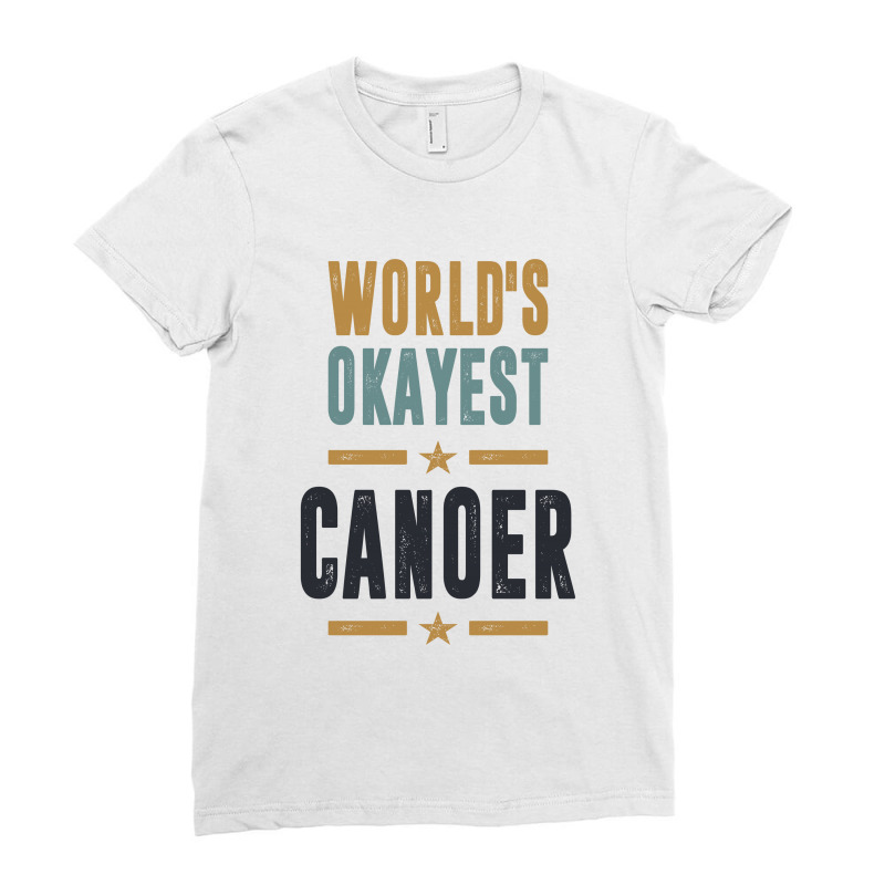 World's Okayest Canoer Ladies Fitted T-Shirt by Ale Ceconello | Artistshot