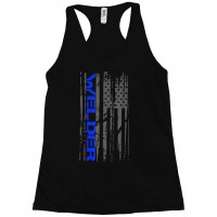 Welding Patriotic American Flag Iron Worker Welder Racerback Tank | Artistshot