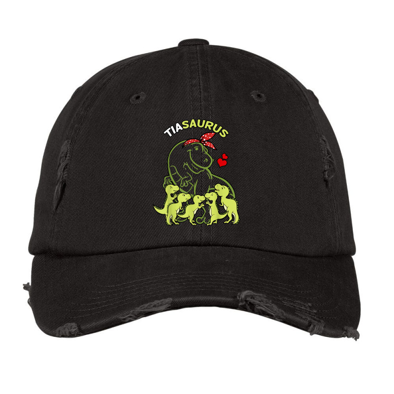 Tiasaurus Tia 5 Kids Dinosaur Aunt Auntie Tita Vintage Cap | Artistshot