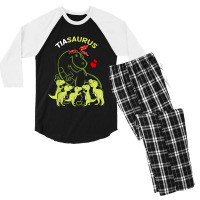 Tiasaurus Tia 5 Kids Dinosaur Aunt Auntie Tita Men's 3/4 Sleeve Pajama Set | Artistshot