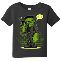 Frankenstein With Low Battery On Halloween Baby Tee | Artistshot