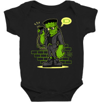 Frankenstein With Low Battery On Halloween Baby Bodysuit | Artistshot