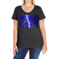 Purple Lightning Storm Thunderstorm Electrical Storm T Shirt Ladies Curvy T-shirt | Artistshot