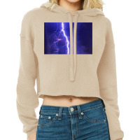 Purple Lightning Storm Thunderstorm Electrical Storm T Shirt Cropped Hoodie | Artistshot