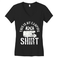 Camping Trailer Camper Van Mobile Home Caravan Motorhome Women's V-neck T-shirt | Artistshot