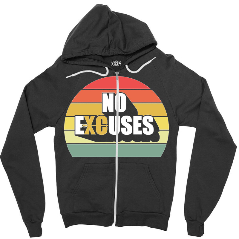 No Excuses Cross Country Track And Field Running Xc Runners Pullover H Zipper Hoodie by cm-arts | Artistshot