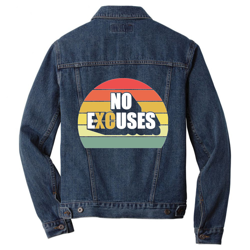 No Excuses Cross Country Track And Field Running Xc Runners Pullover H Men Denim Jacket by cm-arts | Artistshot