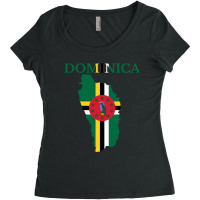 Dominica Flag Map Women's Triblend Scoop T-shirt | Artistshot