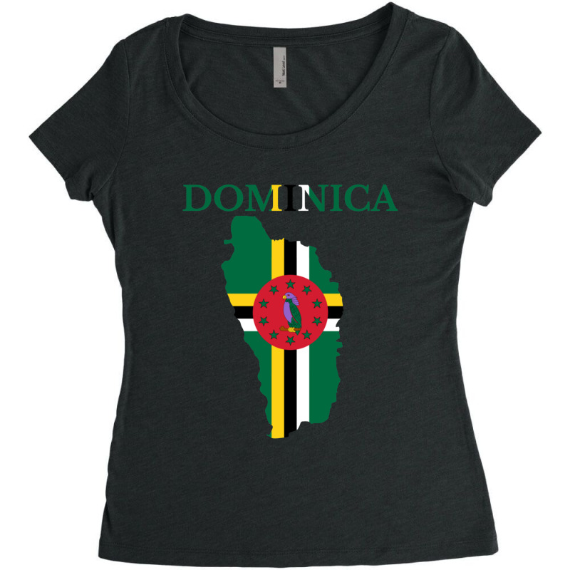 Dominica Flag Map Women's Triblend Scoop T-shirt by OrlandoChase | Artistshot