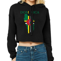 Dominica Flag Map Cropped Hoodie | Artistshot