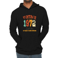 Vintage 1972, 50th Birthday Gift Lightweight Hoodie | Artistshot