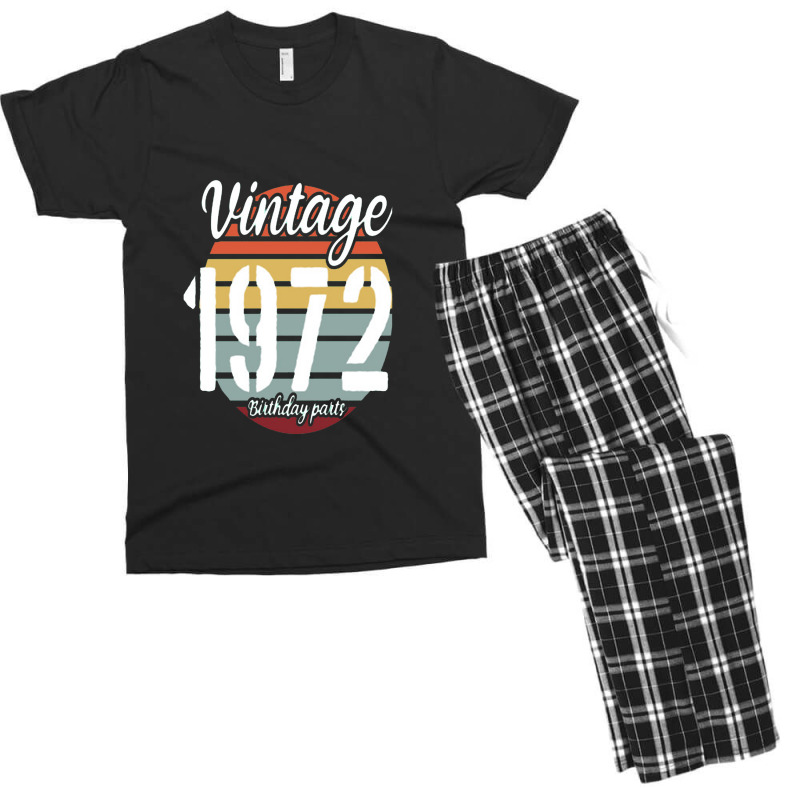 Vintage 1972, 50th Birthday Men's T-shirt Pajama Set | Artistshot