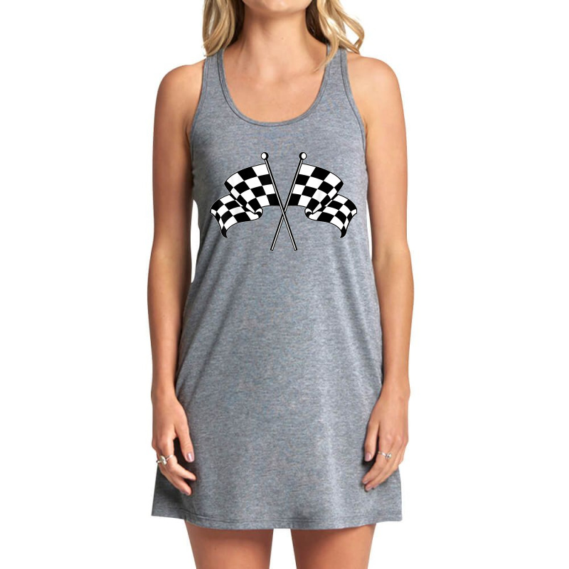 Car Racing Checkered Finish Line Flag Automobile Motor Race Tank Dress by JustinStringer | Artistshot