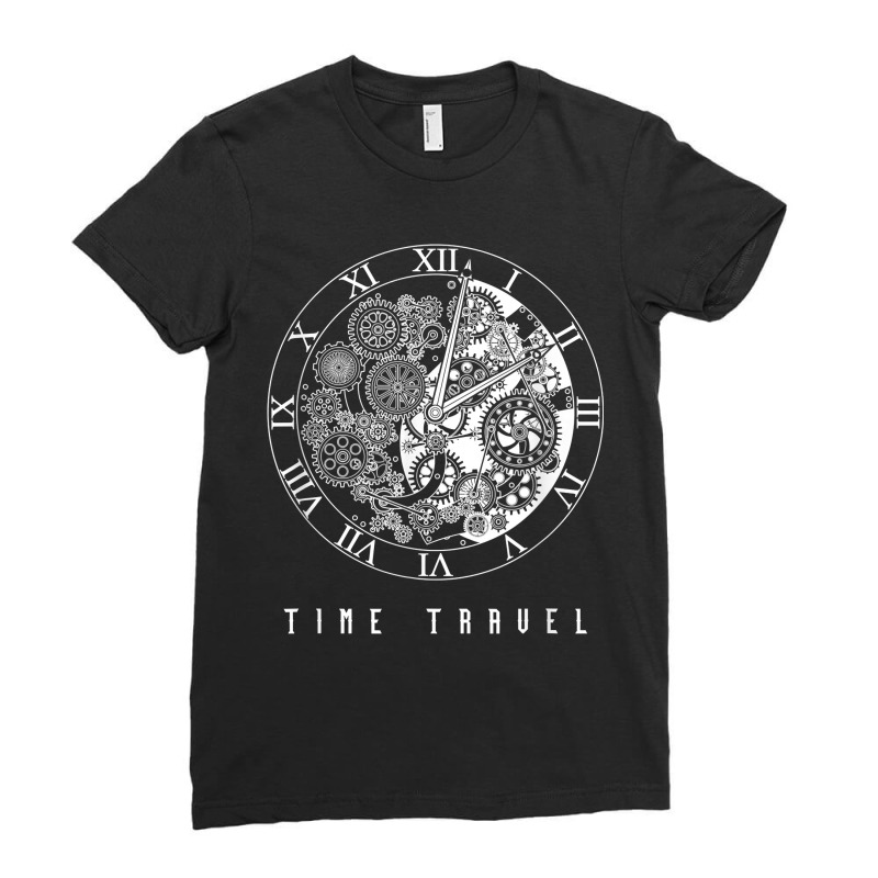 Time Travel Traveler Watch Vintage Clock Steampunk Gift Ladies Fitted T-Shirt by EmilyPoole | Artistshot