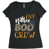 Fnp Nurse Boo Crew Spooky Halloween Boo Ghost Costume Women's Triblend Scoop T-shirt | Artistshot