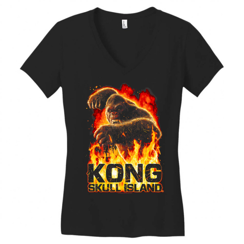 Kong Skull Island Out Of The Fire Women's V-Neck T-Shirt by Kuwannin528 | Artistshot