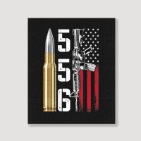 Ar-15 American Flag, Ar15 Rifle Sling Gift Gun Owner Back Portrait Canvas Print | Artistshot