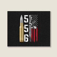 Ar-15 American Flag, Ar15 Rifle Sling Gift Gun Owner Back Landscape Canvas Print | Artistshot