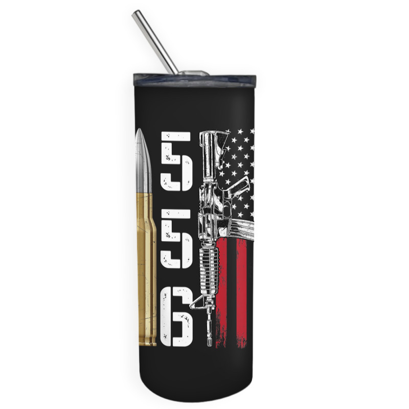 Ar-15 American Flag, Ar15 Rifle Sling Gift Gun Owner Back Skinny Tumbler by rayhenault | Artistshot