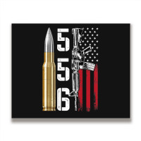 Ar-15 American Flag, Ar15 Rifle Sling Gift Gun Owner Back Metal Print Horizontal | Artistshot