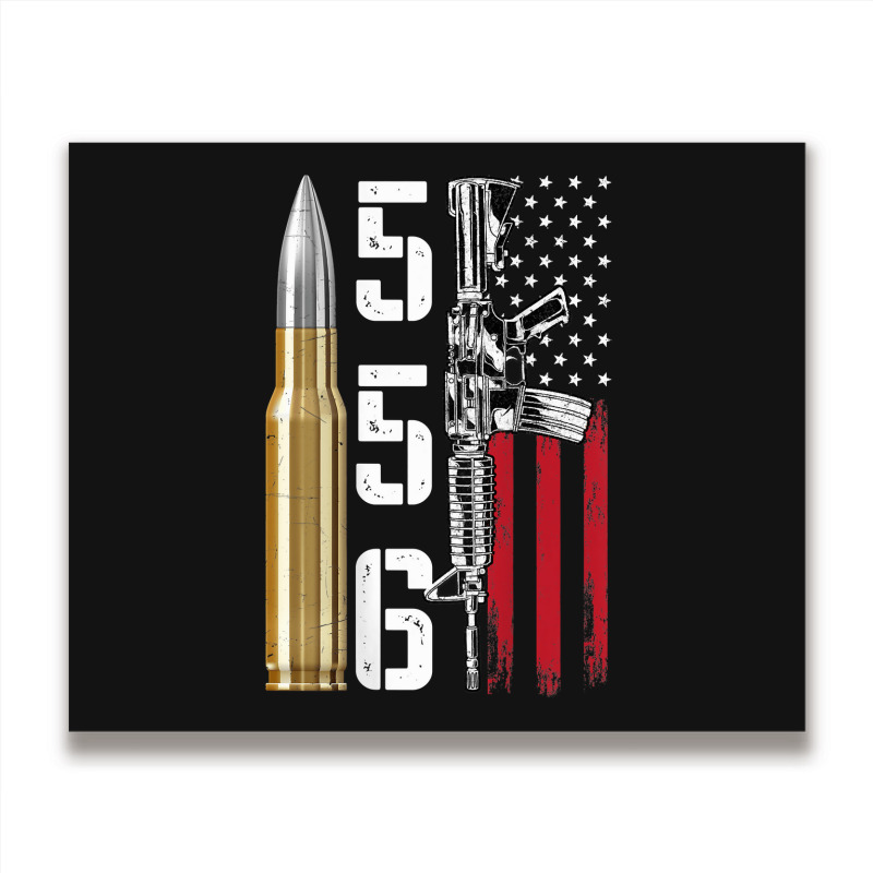 Ar-15 American Flag, Ar15 Rifle Sling Gift Gun Owner Back Metal Print Horizontal by rayhenault | Artistshot