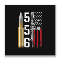 Ar-15 American Flag, Ar15 Rifle Sling Gift Gun Owner Back Metal Print Square | Artistshot