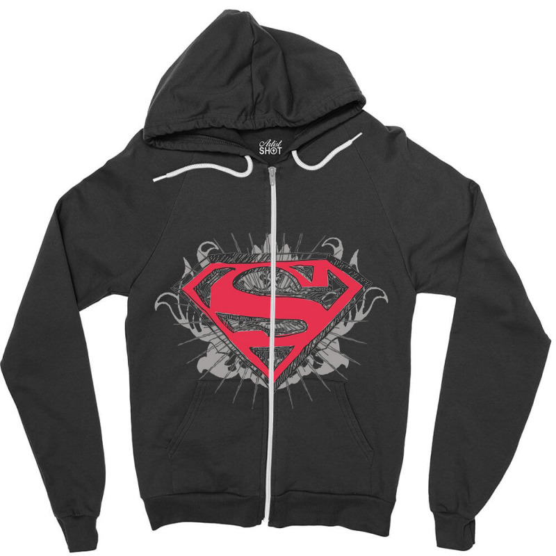 Hastily Drawn Shield Zipper Hoodie | Artistshot