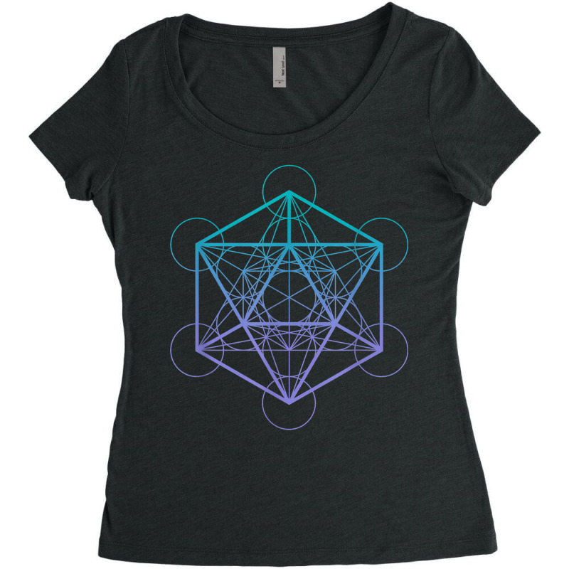 Icosahedron Platonic Solid Sacred Geometry Women's Triblend Scoop T-shirt by Queens | Artistshot