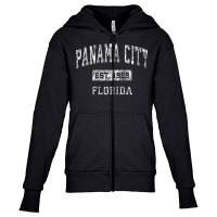 Panama City Florida Fl Vintage Established Sports Design Zip Hoodie Youth Zipper Hoodie | Artistshot