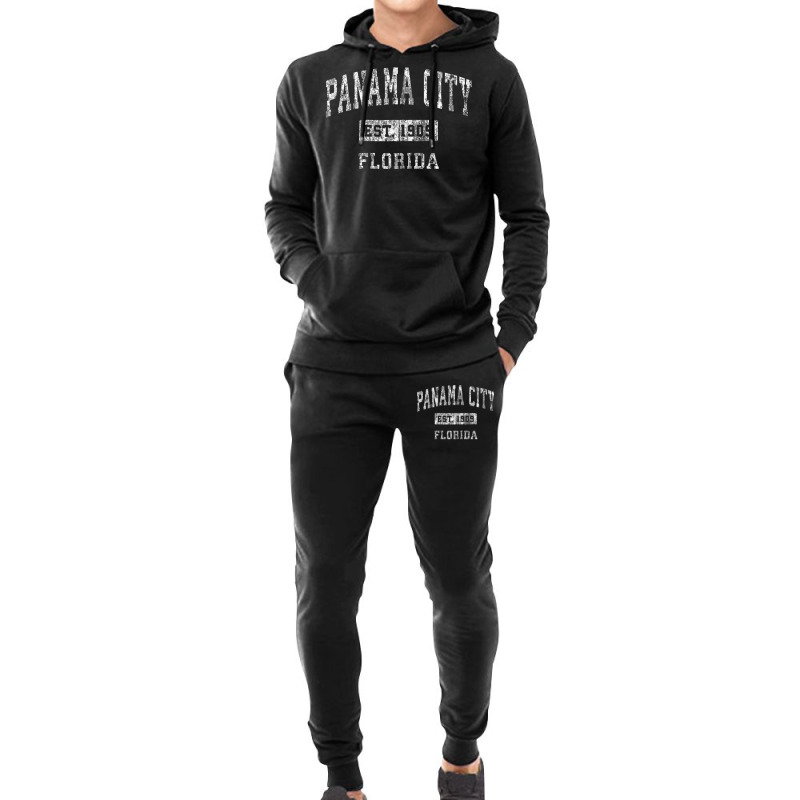 Panama City Florida Fl Vintage Established Sports Design Zip Hoodie Hoodie & Jogger set by cm-arts | Artistshot