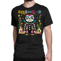 Mexican Calavera Sugar Skull Sloth Dia De Muertos Halloween Classic T-shirt | Artistshot