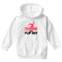 Gymnast And Cheerleader Design Warning I Might Flip Out T Shirt Youth Hoodie | Artistshot