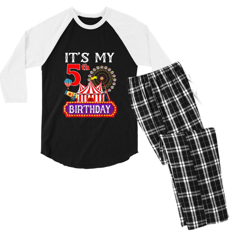 It's My 5th Birthday Ringmaster Circus Theme Carnival Bday Men's 3/4 Sleeve Pajama Set by RandiCrystalGraber | Artistshot