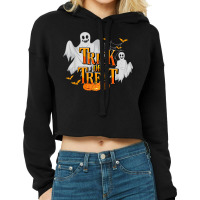 Trick Or Treat Halloween Pumpkin Ghost Halloween Costume Cropped Hoodie | Artistshot