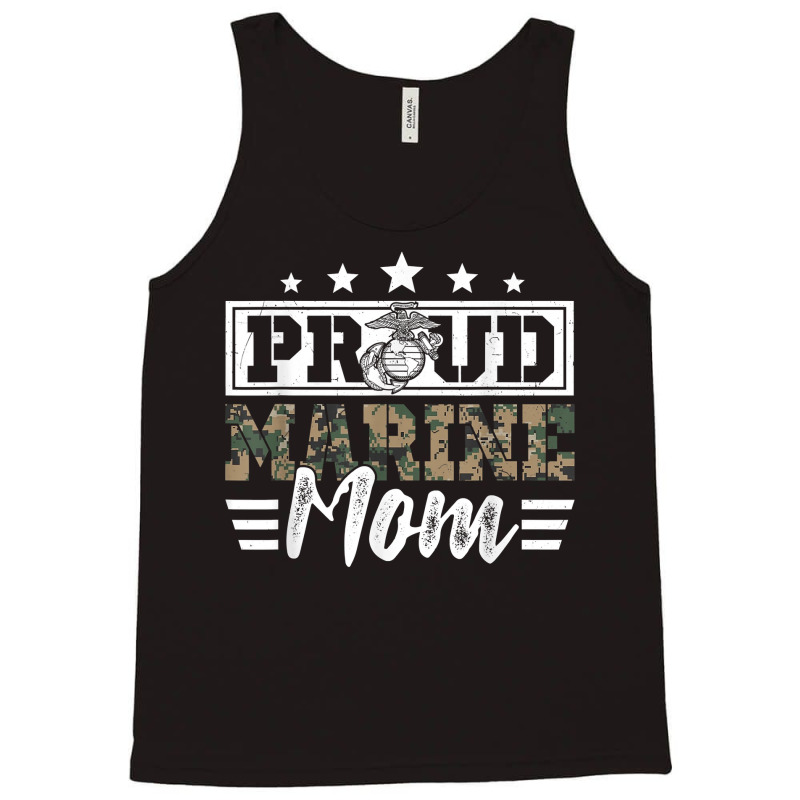 Proud Marine Military Veteran Mom Mama Mommy Mother's Day T Shirt Tank Top by cm-arts | Artistshot