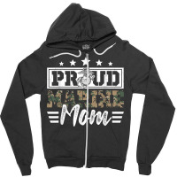 Proud Marine Military Veteran Mom Mama Mommy Mother's Day T Shirt Zipper Hoodie | Artistshot