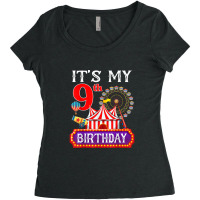 It's My 9th Birthday Ringmaster Circus Theme Carnival Bday Women's Triblend Scoop T-shirt | Artistshot