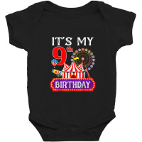 It's My 9th Birthday Ringmaster Circus Theme Carnival Bday Baby Bodysuit | Artistshot