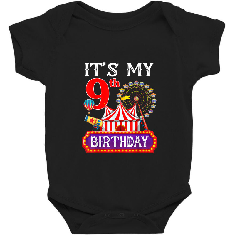 It's My 9th Birthday Ringmaster Circus Theme Carnival Bday Baby Bodysuit by RandiCrystalGraber | Artistshot