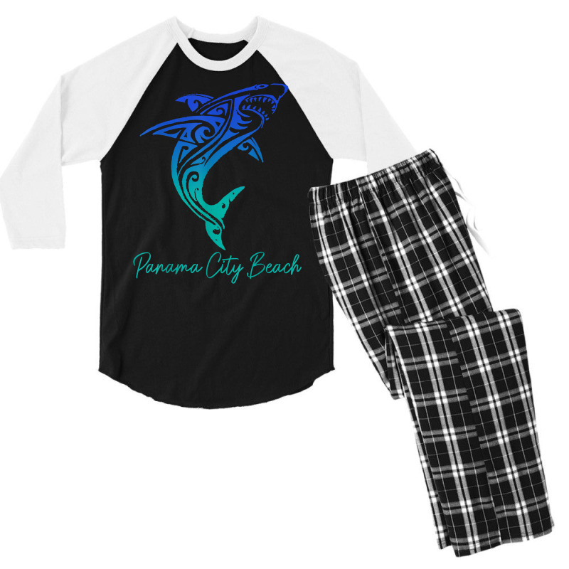 Panama City Beach Fl Shark Scuba Diving Surfer Florida Surf T Shirt Men's 3/4 Sleeve Pajama Set by cm-arts | Artistshot