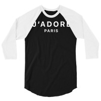 I Love Paris J Adore Paris France Black Graphic T Shirt 3/4 Sleeve Shirt | Artistshot