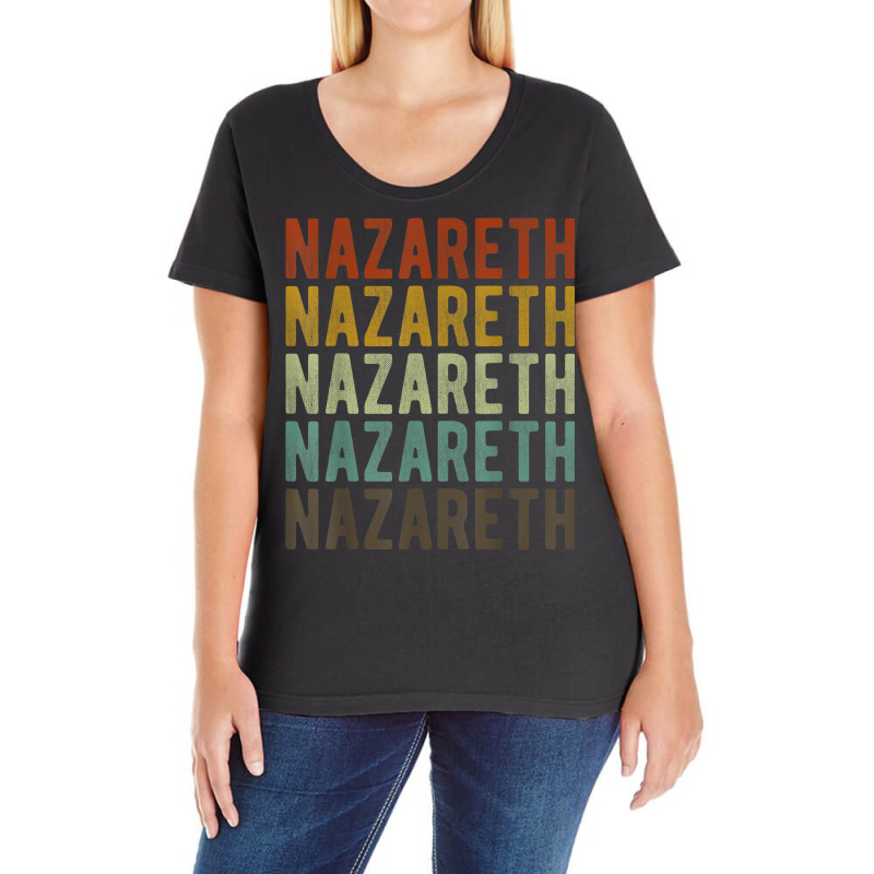 Nazareth City Israel Retro Ladies Curvy T-Shirt by Fashlaza | Artistshot