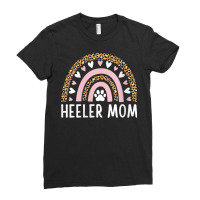 Womens Heeler Mom Australian Cattle Dog Rainbow Leopard Mothers Day V Ladies Fitted T-shirt | Artistshot