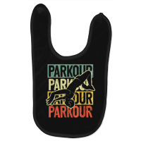 Retro Parkour Back Flip Athletic Sport Traceur Free Running Baby Bibs | Artistshot