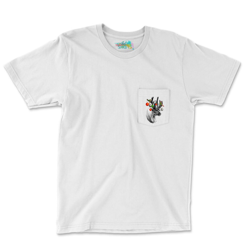 Reindeer With Pocket T-shirt | Artistshot