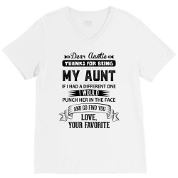 Dear Auntie, Thanks For Being My Aunt V-Neck Tee | Artistshot