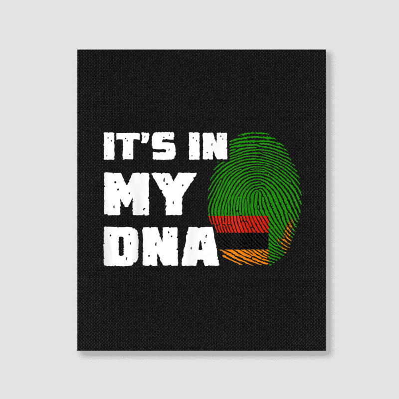 It's In My Dna Zambia Flag Fingerprint Men Women Portrait Canvas Print by Outpost | Artistshot