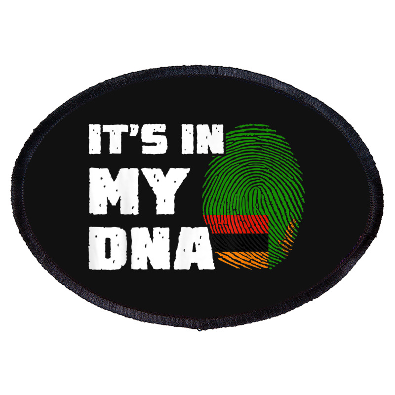 It's In My Dna Zambia Flag Fingerprint Men Women Oval Patch by Outpost | Artistshot